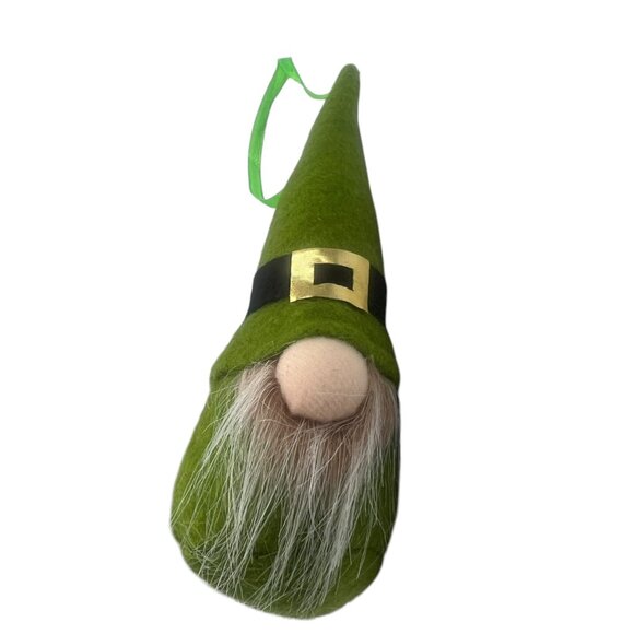 St. Patricks Day Gnome Ornaments With Green Hats & Beard Decorations Set of 3 - Picture 5 of 7